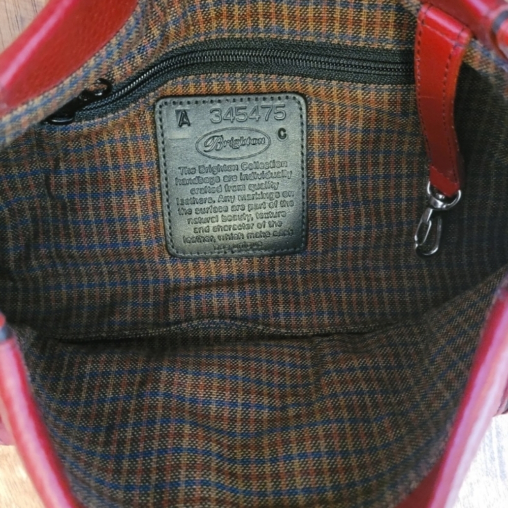 Brighton Red Leather Shoulder Bag - Picture 2 of 3